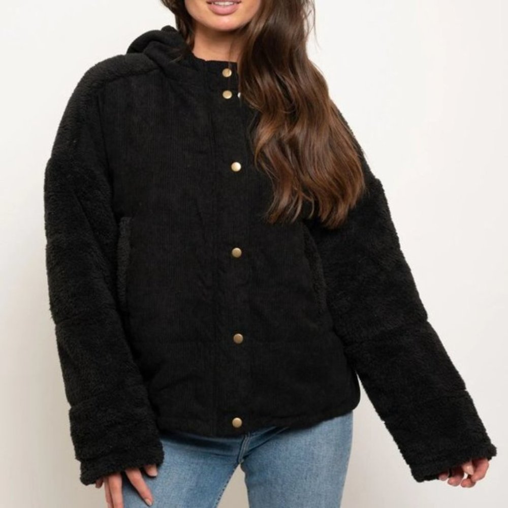 SOFT COZY WOMENS FAUX FUR HOODIE JACKET / COAT - Picture 6 of 9